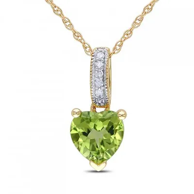 Julianna B 10K Yellow Gold Peridot & Diamond Pendant