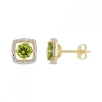 Julianna B 10K Yellow Gold Peridot & Diamond Earrings