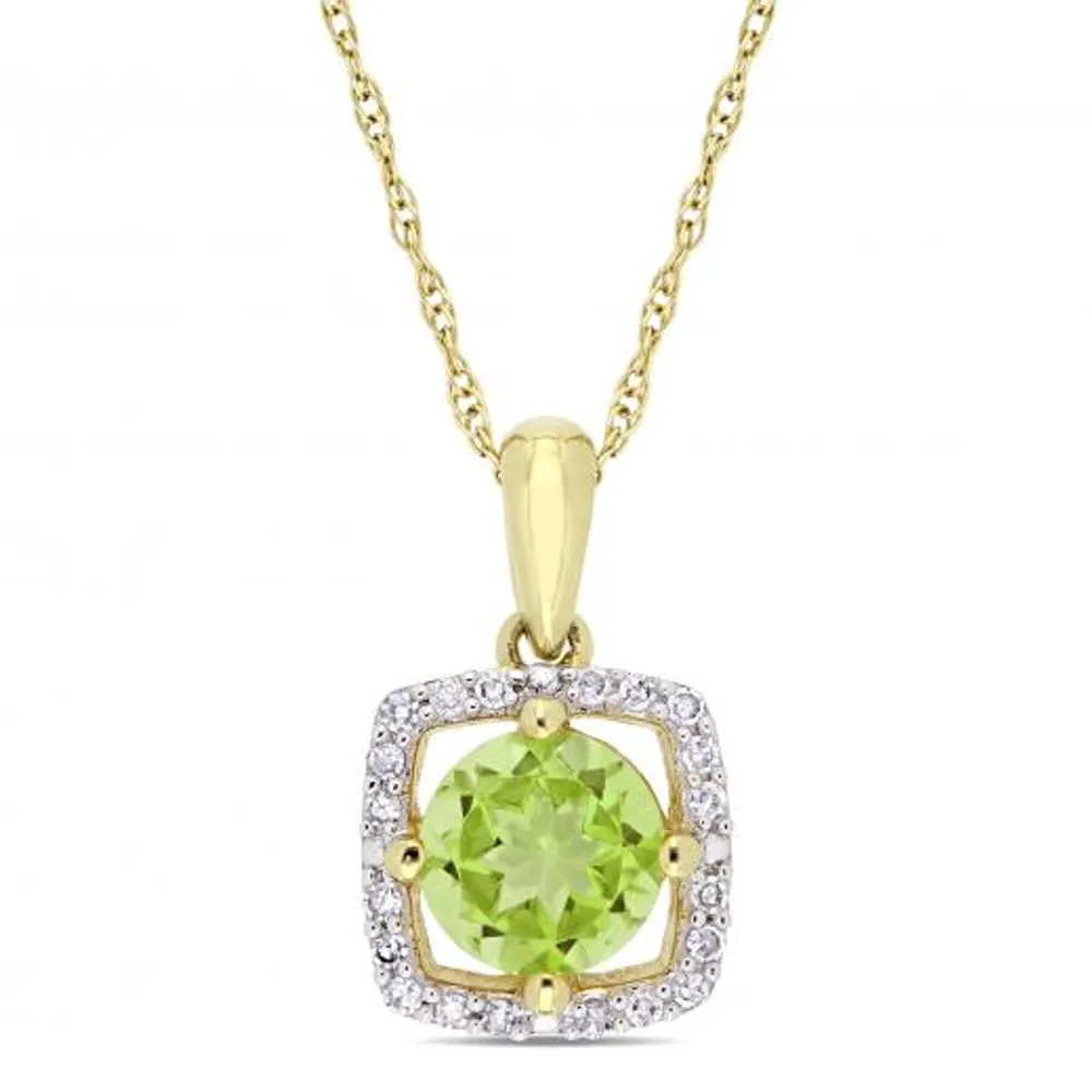 Julianna B 10K Yellow Gold Peridot & Diamond Pendant