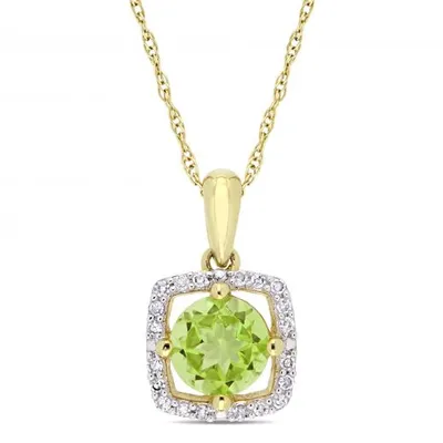 Julianna B 10K Yellow Gold Peridot & Diamond Pendant