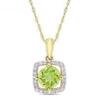 Julianna B 10K Yellow Gold Peridot & Diamond Pendant