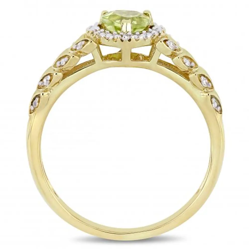 Julianna B 10K Yellow Gold Peridot & Diamond Ring