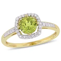 Julianna B 10K Yellow Gold Peridot & Diamond Ring