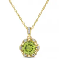 Julianna B 14K Yellow Gold Peridot & Diamond Pendant