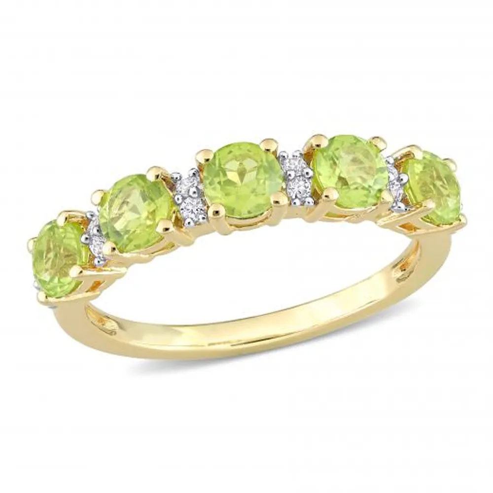 Julianna B Sterling Silver Peridot & White Sapphire Ring