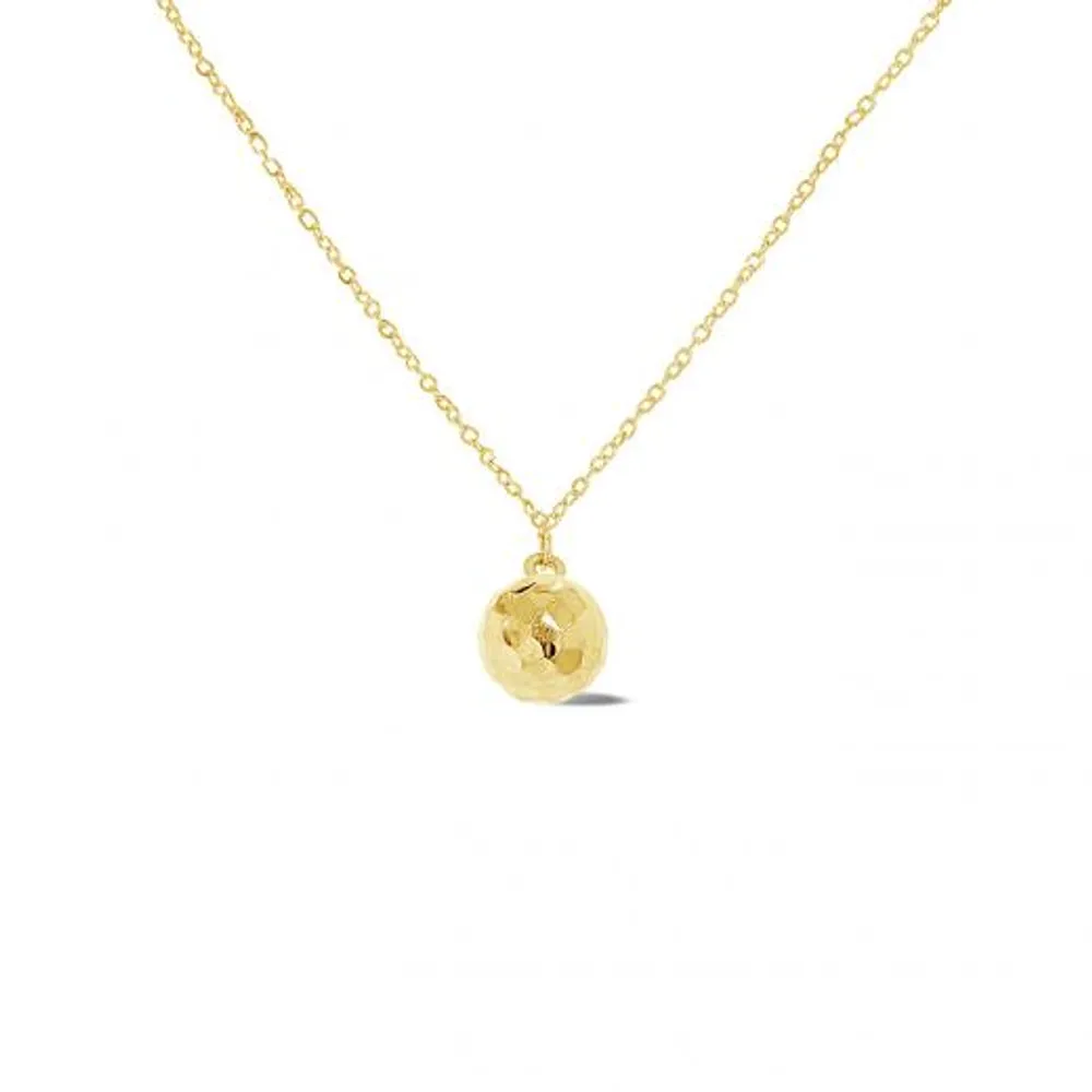 10K Gold 18" Ball Diamond Cut Necklace