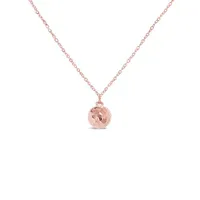 10K Rose Gold 18" Ball Diamond Cut Necklace