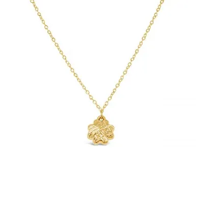 10K Gold 18" Clover Diamond Cut Necklace