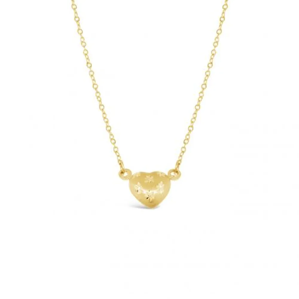 10K Yellow Gold 18" Heart Diamond Cut Necklace