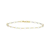 10K Yellow and White Gold 7.25" Rolo Chain Bracelet