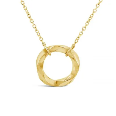 10K Gold 18" 8mm Open Circle Necklace