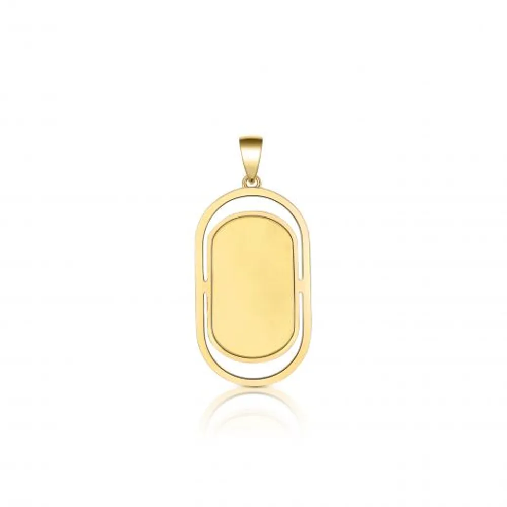 10K Yellow Gold Signature Dog Tag Pendant