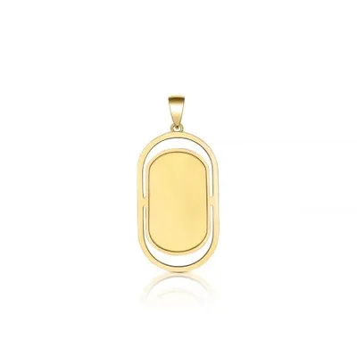 10K Yellow Gold Signature Dog Tag Pendant