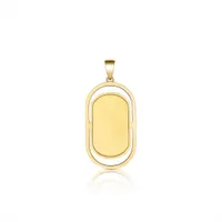 10K Yellow Gold Signature Dog Tag Pendant