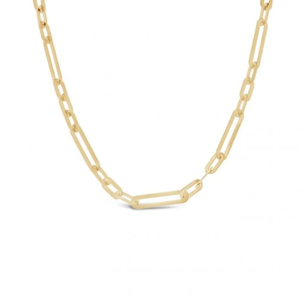 10K Yellow Gold 17" Paperclip Necklace