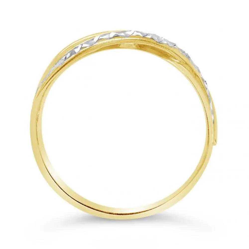 10K Tri-Gold Crossover Ring