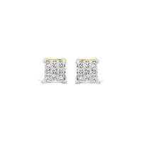 10K Yellow Gold Princessa 0.25CTW Diamond Earrings