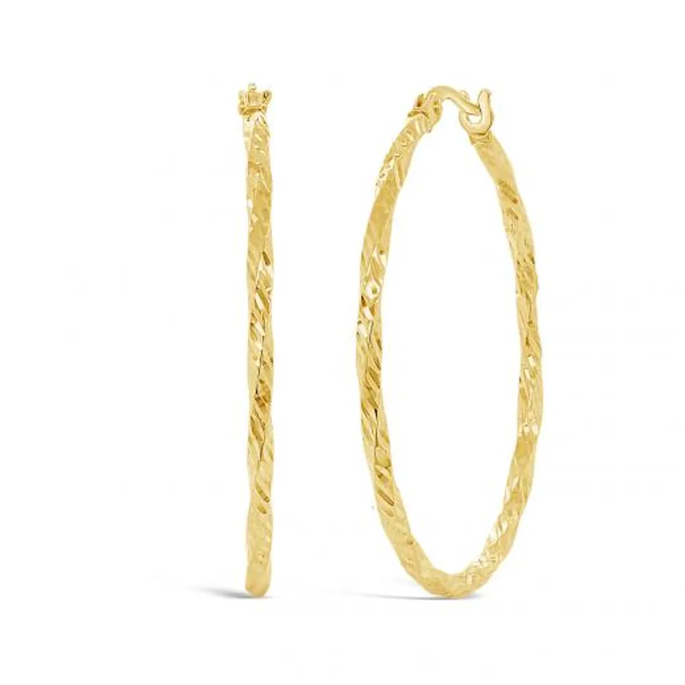 10K Yellow Gold 30mm Twisted Hoops