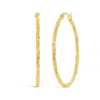 10K Yellow Gold 30mm Twisted Hoops