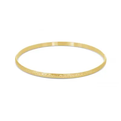 14K Yellow Gold Filled 65mm Floral Pattern Slip-On Bangle