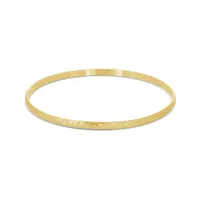 14K Yellow Gold Filled 65mm Floral Pattern Slip-On Bangle