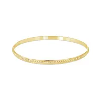 14K Yellow Gold Filled 65mm Round Beaded Pattern Slip-On Bangle