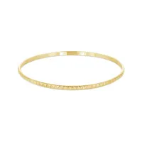 14K Yellow Gold Filled 65mm Square Beaded Pattern Slip-On Bangle