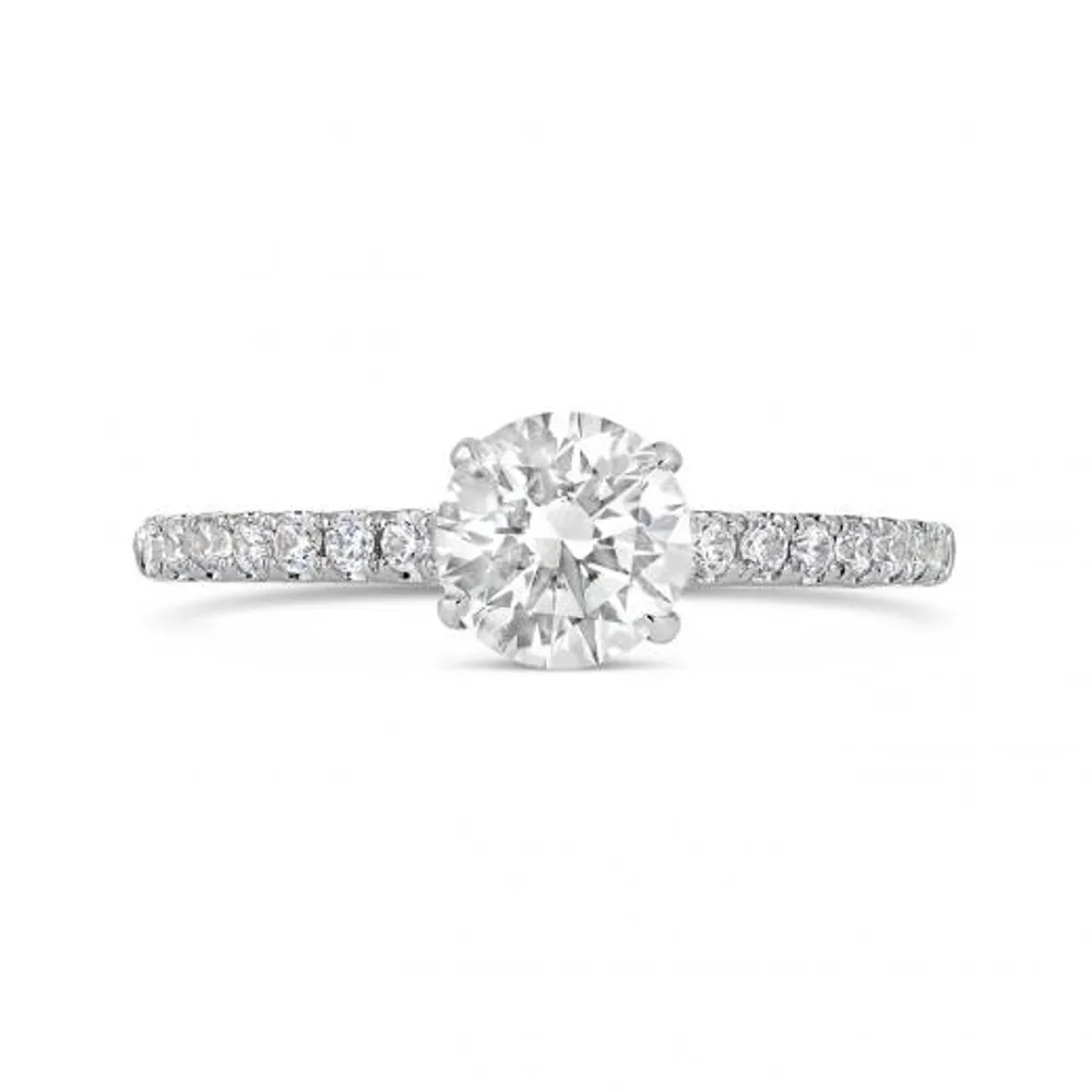 14K Yellow & White Gold 1.25CTW Diamond Solitaire with Side Accents Ring