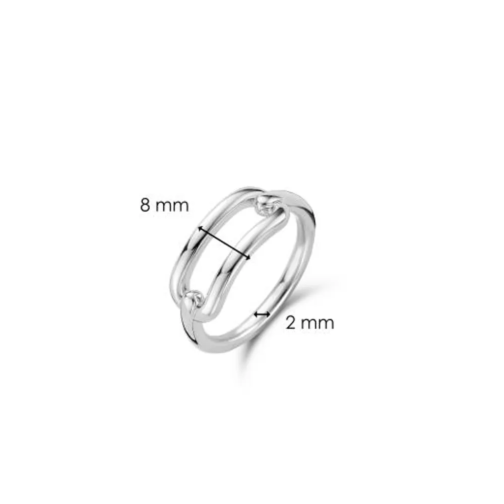 Ti Sento Open Link Silver-Tone Ring