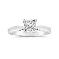 14K White Gold 1.00CT Glacier Fire Princess Cut Diamond Solitaire Ring