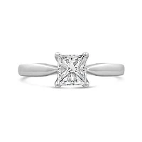 14K White Gold 1.00CT Glacier Fire Princess Cut Diamond Solitaire Ring