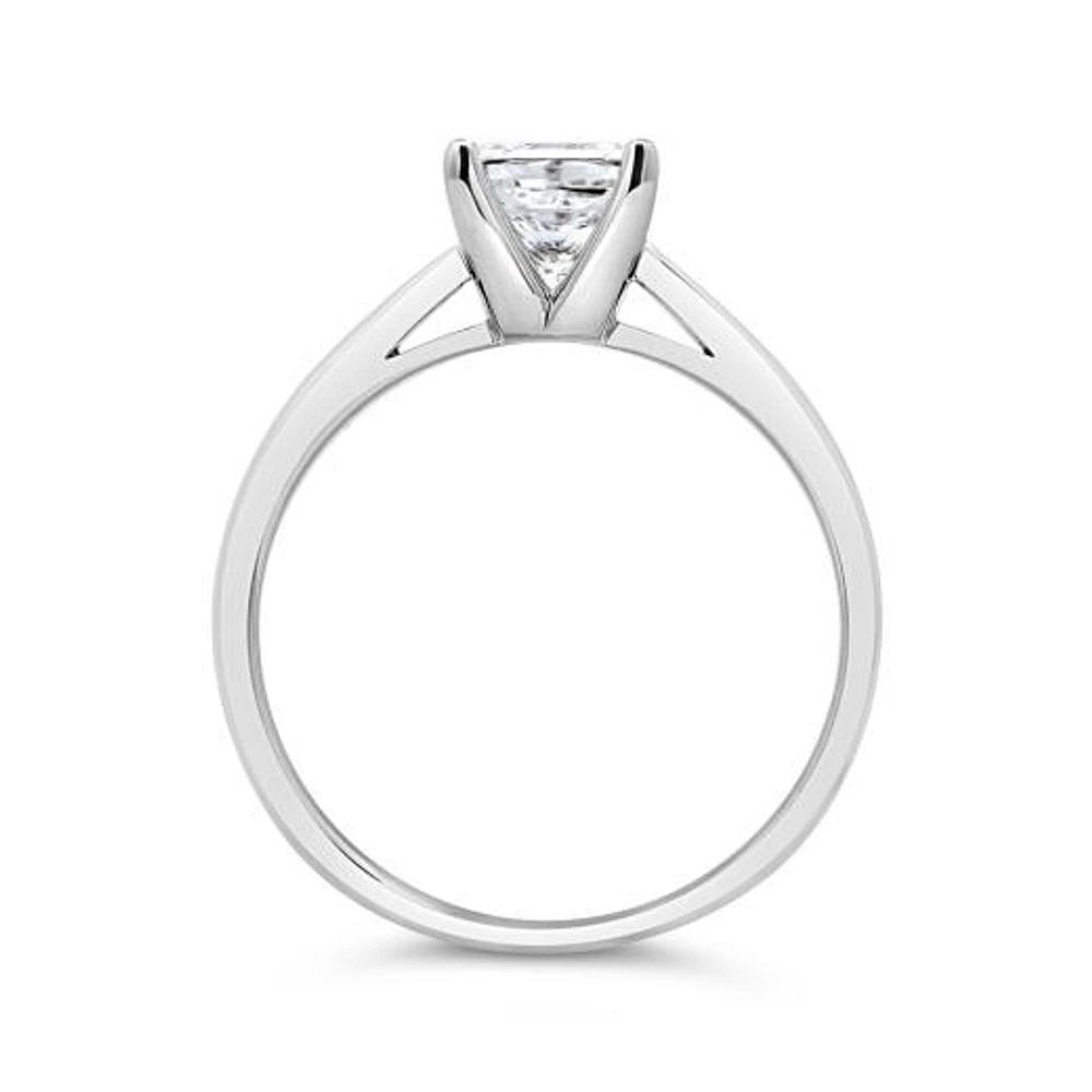 14K White Gold 1.00CT Glacier Fire Princess Cut Diamond Solitaire Ring