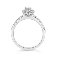 Glacier Fire 14K White Gold Oval Shape Bridal Ring 1.00CTW I1/IJ