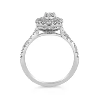 Glacier Fire 14K White Gold Oval Bridal Ring 1.14CTW I1/IJ