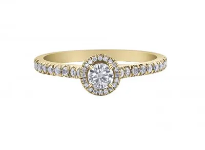 Glacier Fire 10K Yellow Gold 0.34CTW Halo Bridal Ring