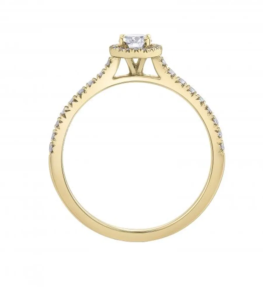 Glacier Fire 10K Yellow Gold 0.34CTW Halo Bridal Ring