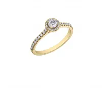 Glacier Fire 10K Yellow Gold 0.34CTW Halo Bridal Ring