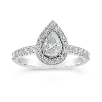 Glacier Fire 14K White Gold 1.20CTW Pear Shape Bridal Ring