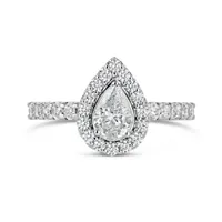 Glacier Fire 14K White Gold 1.20CTW Pear Shape Bridal Ring