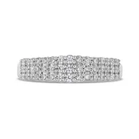 10K White Gold Three Row 0.50CTW Diamond Band