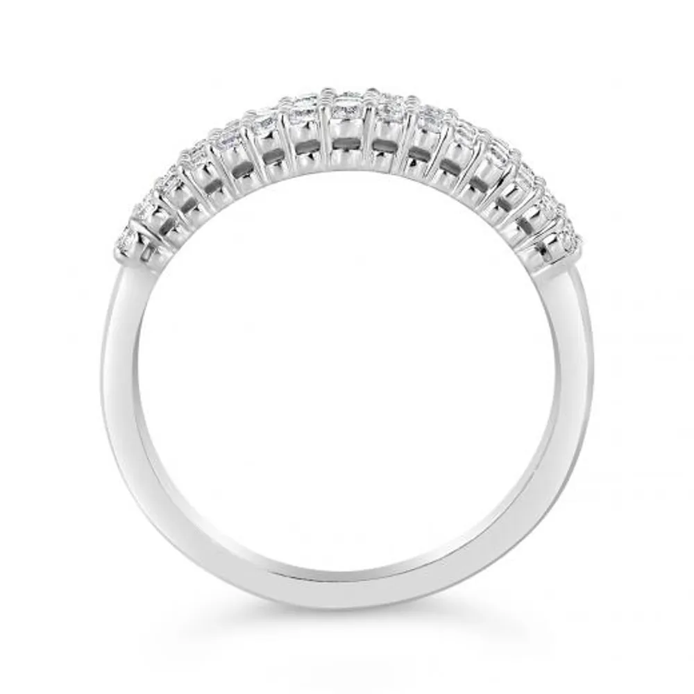 10K White Gold Three Row 0.50CTW Diamond Band