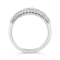 10K White Gold Three Row 0.50CTW Diamond Band