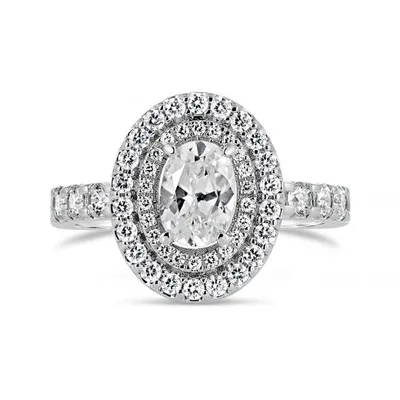 Glacier Fire 14K White Gold Oval Bridal Ring 1.44CTW I1/IJ