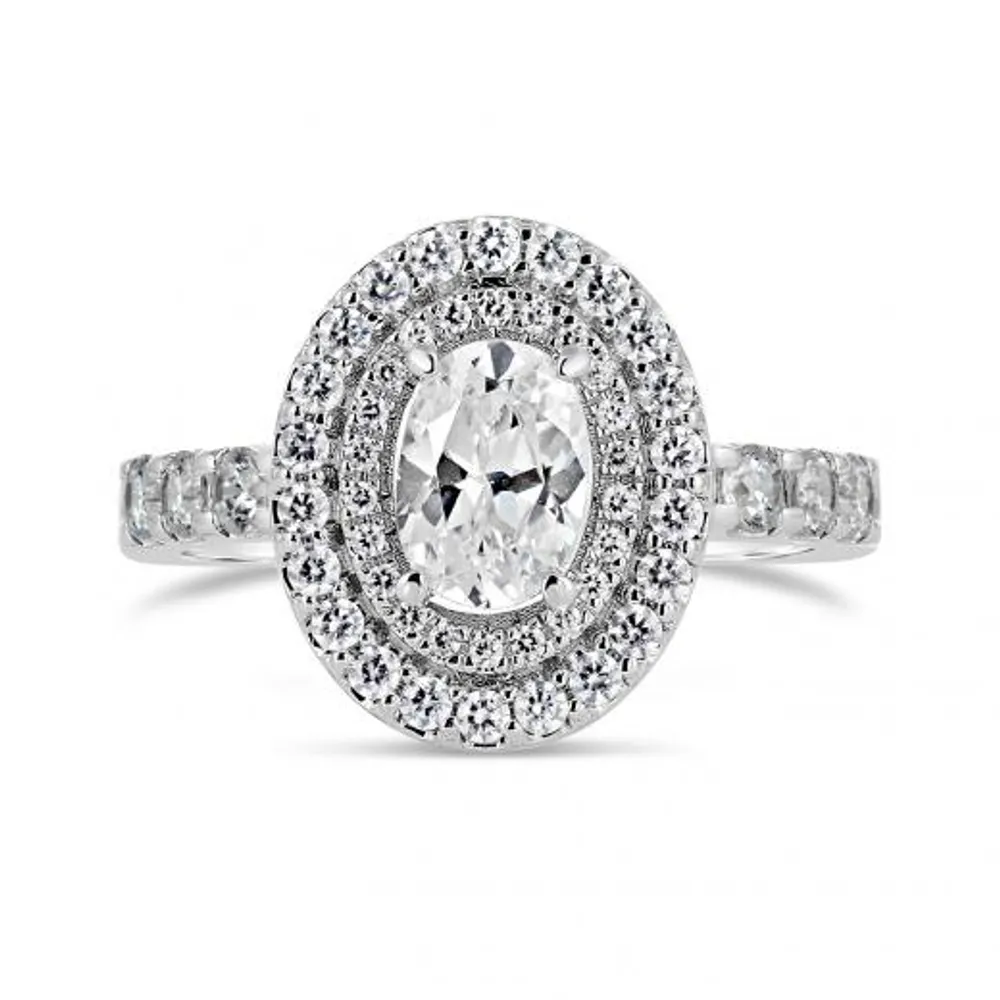 Glacier Fire 14K White Gold Oval Bridal Ring 1.44CTW I1/IJ