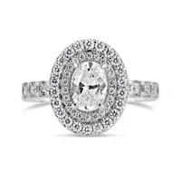 Glacier Fire 14K White Gold Oval Bridal Ring 1.44CTW I1/IJ