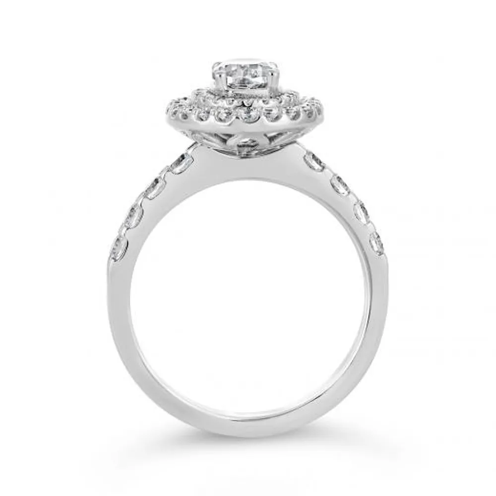 Glacier Fire 14K White Gold Oval Bridal Ring 1.44CTW I1/IJ