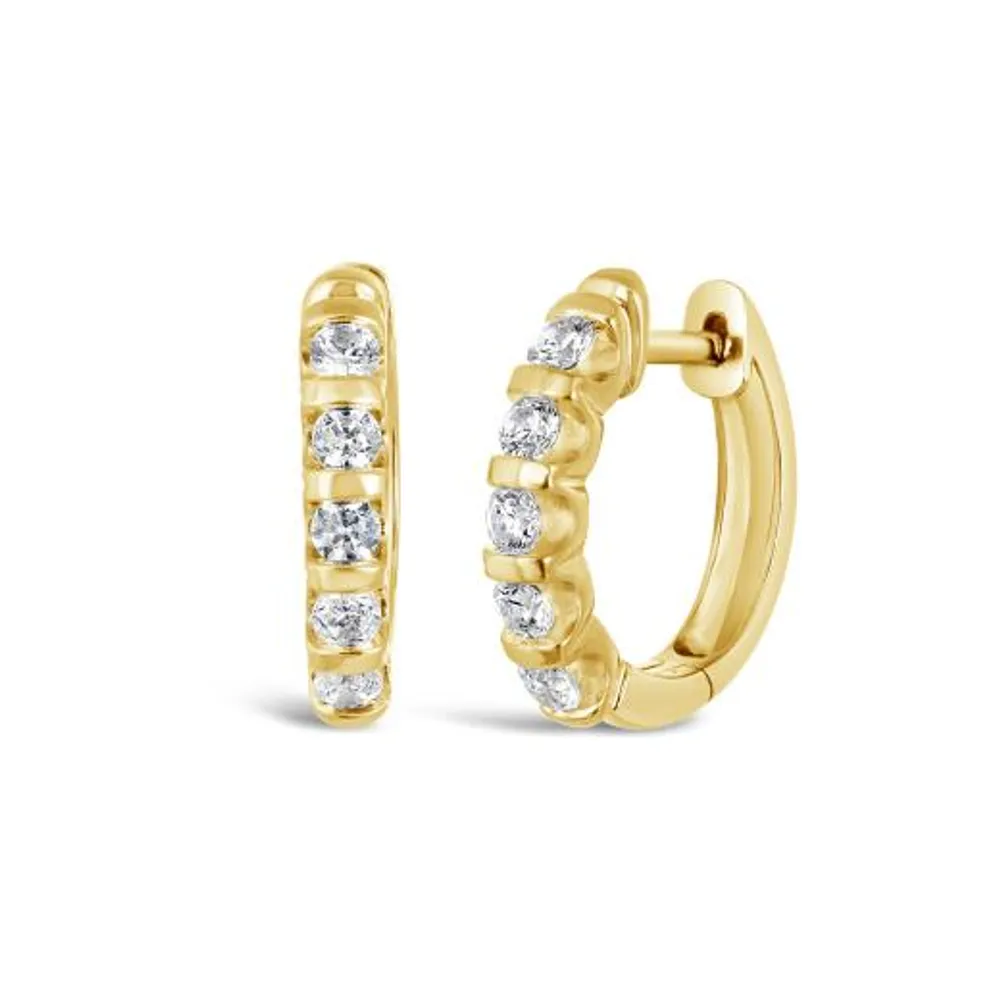 10K Yellow Gold Diamond Hoops 0.48ctw