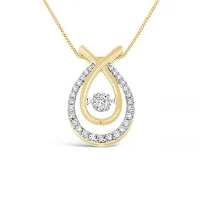 10K Yellow Gold 0.45CTW Dancing Diamond Pendant