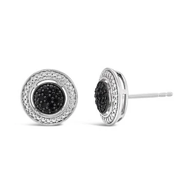 Sterling Silver 0.09CTW Black Diamond Round Studs