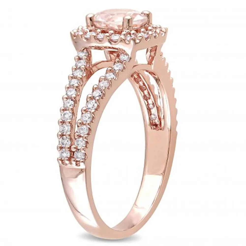 Julianna B 14K Rose Gold Morganite & Diamond Ring